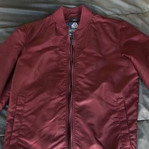 Maroon bomber jacket
